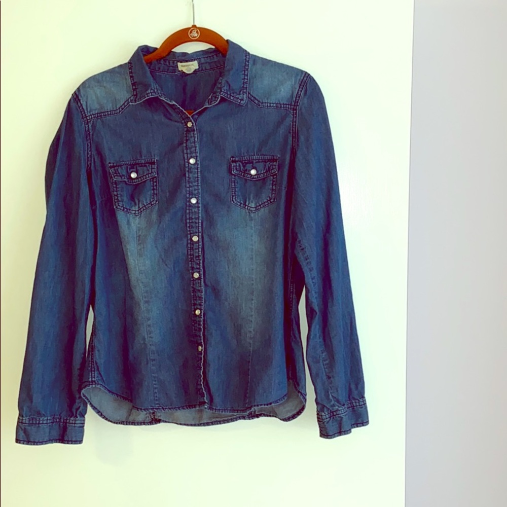 Soft denim button down shirt